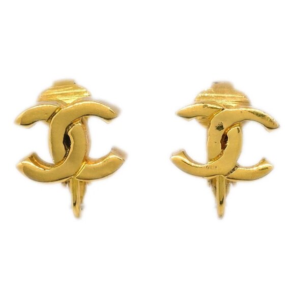 Chanel Gold CC Earrings Clip-On 233 185037 - Picture 1 of 4